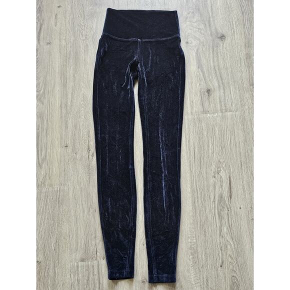 Lululemon Wunder Lounge High Rise Velour Leggings Black Size 2 - Picture 1 of 7